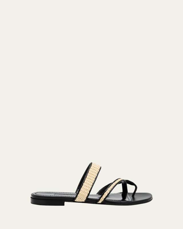 Susara Woven Flat Slide Sandals